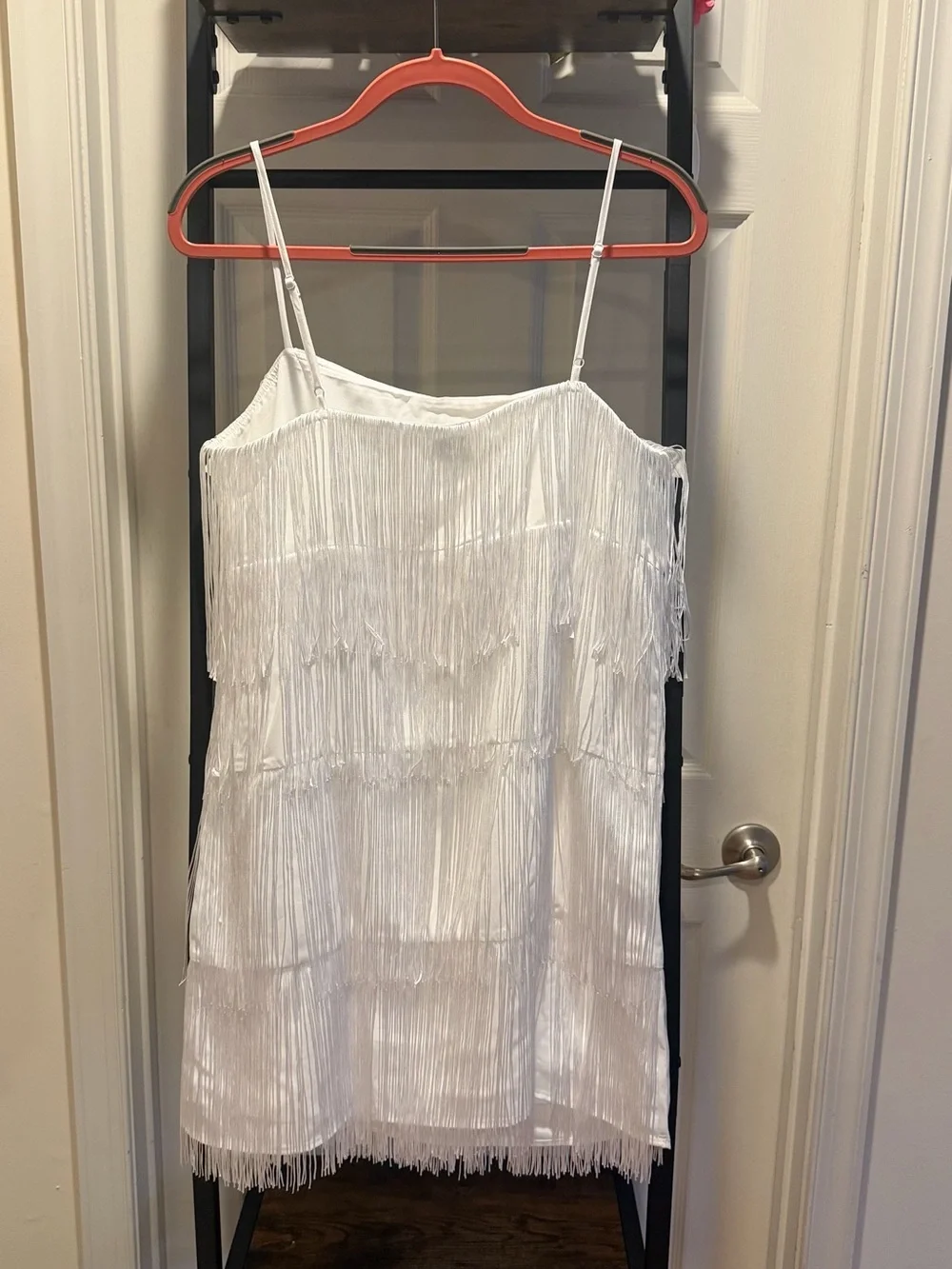 Tiered Fringe Mini White Dress Wedding Guess Destination Wedding - Picture 4 of 16